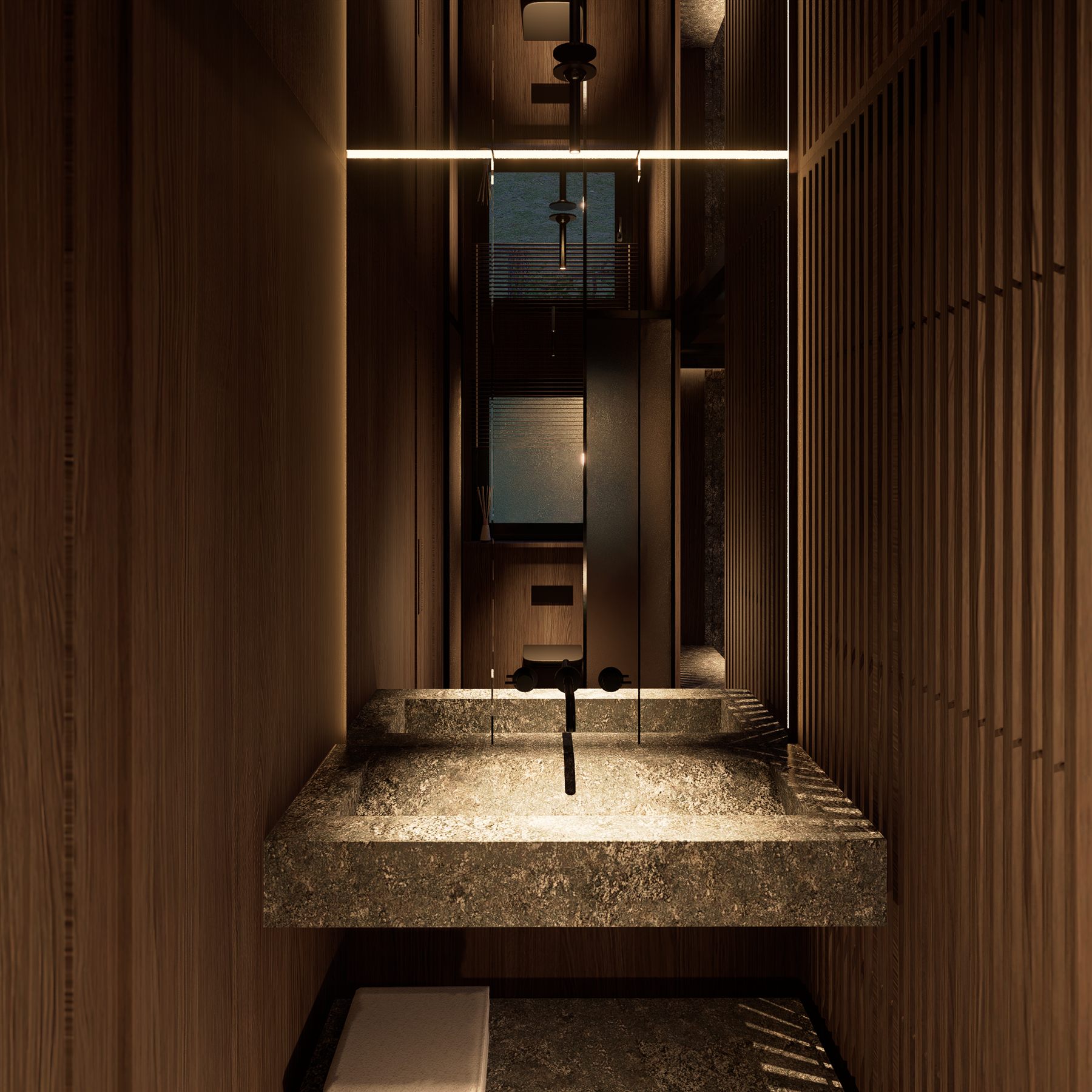 Bathroom — basin and mirror zone